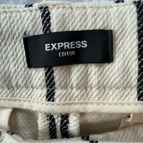 Express Editor Midrise Stripped Trouser Pants, Size 4, 100% Cotton - Picture 7 of 13